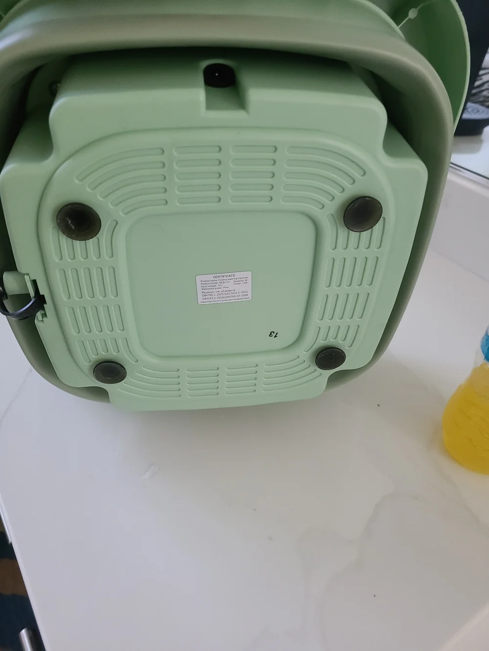 Compact Foldable Washing Machine in Mint Green - Portable Laundry Tub